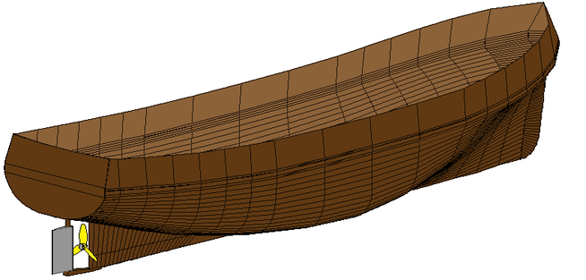 artist rendering of a boat hull
